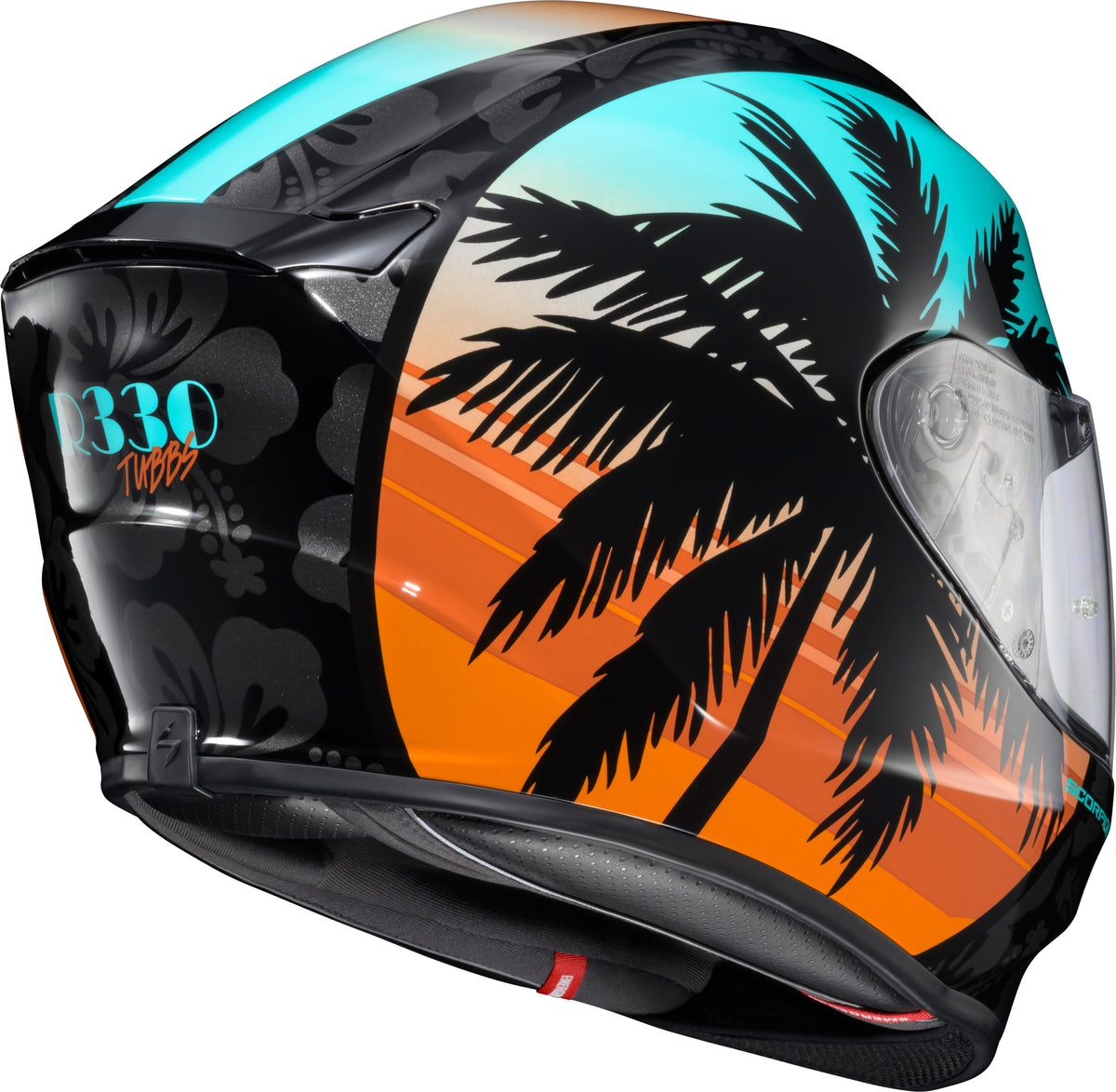 Exo R330 Full Face Helmet Tubbs Light Blue/Orange Xl