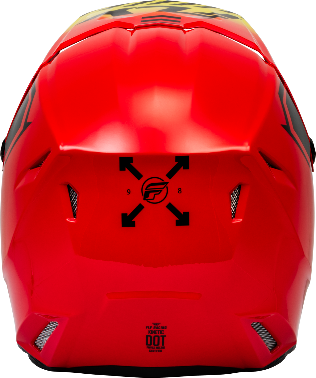 Kinetic Menace Helmet Red/Black/Yellow Lg