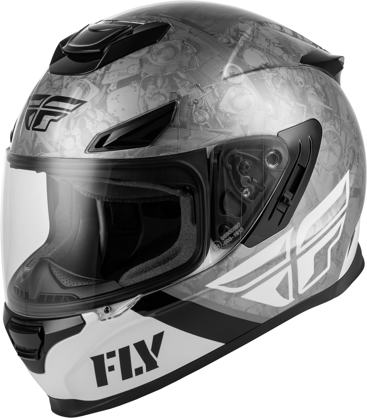 Fly Racing Sentinel Mech Helmet Black/White/Grey