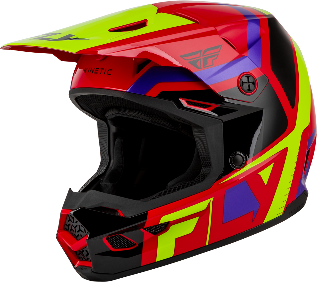 Youth Kinetic Scrap Helmet Red/Hi Vis/Purple/Black Yl