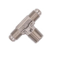 Flo Supply 1/4" NPT x 4AN x 4AN Branch Tee Fitting - Male/Male/Male