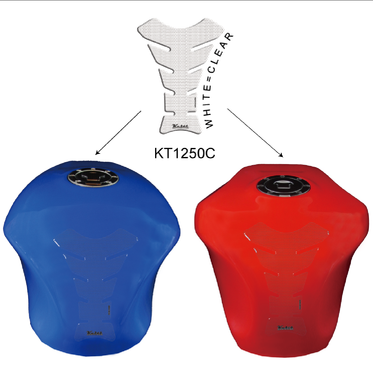 Keiti Additions KT1250C Carbon-look Clear Tank Pad